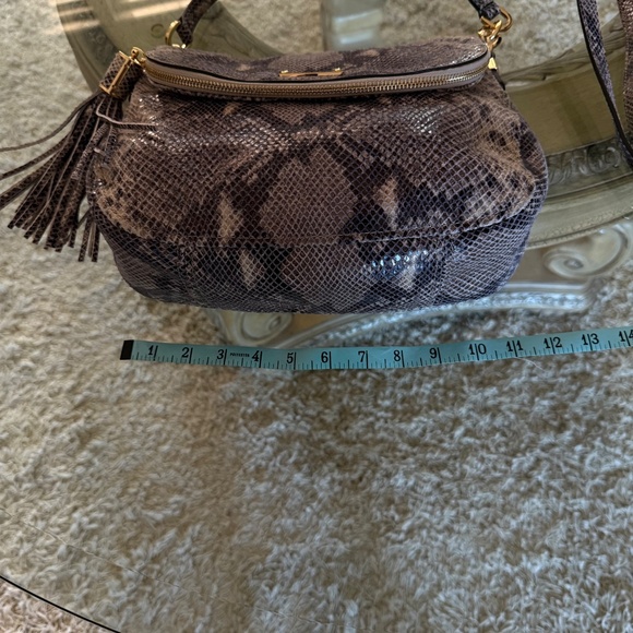 Michael Kors Bedford Crossbody Shoulder Bag Leather Python Embossed Handbag - Picture 13 of 14